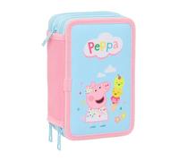 Safta Schulmäppchen Peppa Pig – 37 Utensilien, für Kinder 5–14 Jahre, 12,5×5,5×19,5 cm