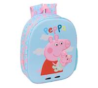 PEPPA PIG Schulrucksack mit 3D-Design, ideal für Kinder verschiedener Altersgruppen, bequem und vielseitig, Qualität und Widerstandsfähigkeit, 27 x 10 x 33 cm