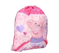 Peppa Pig Vadobag VB28628, Turnbeutel magische Weise, Großer Turnbeutel aus strapazierfähigem Polyester mit 2 Langen Zugschnüren mit Safety Clips.
