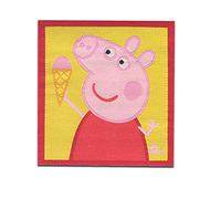 Peppa Wutz Eis - Aufnäher, Bügelbild, Aufbügler, Applikationen, Patches, Flicken, zum aufbügeln, Größe: 5,9 x 5,3 cm