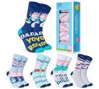 Peppa Wutz Socken für Männer & Teenager 5er Pack - Gr. 40-45, Bunte Baumwollsocken mit Spaßmotiven - Lustige Socken Herren