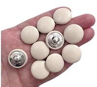 PEPPERLONELY 10 Stück 18 mm Beige Leder bezogen, runde Knöpfe mit Schaft, zum Aufnähen für Lederkleidung, Kleidung, Mantel, Jeans, Sofa, Dekoration, Basteln