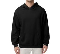 PepyPepy Herren Hoodie, Baumwoll-Kapuzenpullover Basic | Weich und Bequem, Kapuze ohne Kordel, Einfarbiger Basic-Look für Alltag, Freizeit und Layering