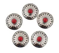 perfeclan 5 Schraubnieten Nieten zum Schrauben Ziernieten Perlen aus Knöpfe DIY Deko, rot