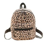 Perfeclan Modischer Kleiner Rucksack, tragbare Rucksäcke für Mädchen, Damenhandtaschen-Rucksack, lässiger Nylon-Tagesrucksack für den Einkauf, Camping, Büro, Leoparden