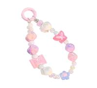 Perfeclan Perlen Schlüssel Armband Cartoon Tragbare Farbige Perlen Schlüsselanhänger Geburtstag Kinder Frauen, Pink Lila