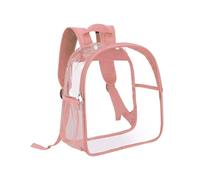 Perfeclan Transparenter PVC-Rucksack, Mini-Rucksack, wasserdicht, lässiger Rucksack, Kleiner Organizer, Schultasche für Damen und Herren, Schwimmen, Festival, Rosa
