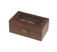 Perfeclan Uhren-Aufbewahrungsbox, Uhrengehäuse, Behälter, abschließbar, Holz, Luxus-Uhrenbox, Schmuck-Vitrine für Herren und Damen, Armband, 3 Steckplätze 21x12x9cm