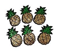 perfk 6pcs Pailletten Ananas Aufnäher Bügelbild Applikation Patch Abzeichen Kleidung Hut Dekoration