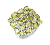 Peridot, oval, rund, facettiert, 5 x 3 mm, 4 mm, 925er Sterlingsilber, Krappenfassung, grüner natürlicher Edelstein, Cluster-Schmuck, R1/2,60(19.10), Edelstein, Peridot