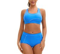 perioden Bikini Frauen Set Sport Zweiteiler Bademode Gepolstertes Bikinioberteil und High Waist Shorts Swimsuit Badebekleidung Bauchkontrolle Tankini Sets