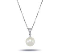 Perle & Diamanten Anhänger Halskette Gold