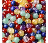Perlen 8mm Naturstein Edelstein Loch Armband Kette DIY 7 Chakra