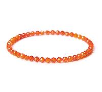Perlen Armband, Natürliche Orangefarbene Zirkon-Stein-Armbänder, Exquisite 4 Mm Facettierte Perlen, Chakra-Armbänder, Elastische Energie-Edelsteine, Balance-Yoga-Schmuck Für Frauen, Männer, Paare