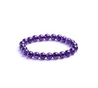 Perlen-Armband, natürliches Amethyst-Armband der Güteklasse 7A, 6 mm, 8, 10, runde Kugel-Perlenarmbänder, Damen-Geburtsstein-Heilungsschmuck, Wanglan