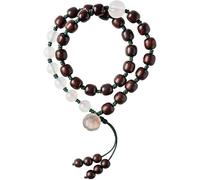 Perlen Armband Tibetisch-Buddhistisch, Meditation Gebetsperlen Armband, Gebetsperlen Natürliche Indische Palisander Achat mit Lotus Anhänger Tibetisch-Buddhistischer Perlenschmuck (Color : Wood )