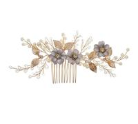 Perlen Haarkamm Seitlich mit Clip für Damen und Brautfrisur Gold | Dekorativer Schmuck für Alltag und Abiball, Elegant, Formstabil, Wiederverwendbar und Leicht