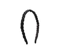 Alpenflüstern Trachten-Haarreif Perlen Flechtoptik - Damen Haarschmuck geflochten, Haarband rutschfest fürs Dirndl ADV138 (grau)