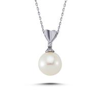 Perlen Halskette Diamant 14 Karat Weißgold