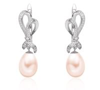 Perlen Ohrringe aus Silber 925 rosa Perle 9 mm Tropfenform