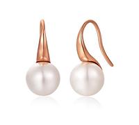 Perlen Ohrringe Roségold Perlenohrringe 925 Sterling Silber Für Damen Hängende 925 Silber Creolen mit Perle Gross Hängend Ohrringe Für Damen