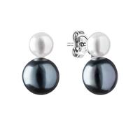 Perlen Ohrstecker aus Silber 925 echte weiße und schwarze Perle Noelle