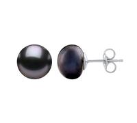 Perlen Ohrstecker aus Silber 925 schwarze Naturperle in Farbe Tahiti 10 mm