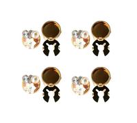 Perlen-Strass-Knopfabdeckungen - 4 Stück Kleiderdekoration, modische Manschettenknöpfe für Frauen, , ideal für Hochzeiten, Partys, Urlaub, Mäntel, Röcke, Anzüge und besondere Anlässe