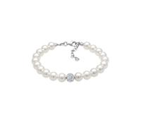 Perlenarmband ELLI "Synthetische Perlen 925 Silber, mit Kristallen von Swarovski" Gr. 16, silber, Armbänder, Damen, 16cm, ohne Stein, Silber 925 (Sterlingsilber), Perlenarmband (249558-16) silber