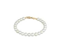 Perlenarmband ELLI "Zeitlos aus Muschelkernperlen 925 Silber" Gr. 18, gold, Armbänder, Damen, 18cm, ohne Stein, Silber 925 (Sterlingsilber), Perlenarmband (72538459-18)