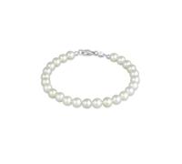 Perlenarmband ELLI "Zeitlos aus Muschelkernperlen 925 Silber", weiß, Armbänder, Damen, 22cm, ohne Stein, Silber 925 (Sterlingsilber), Perlenarmband (068866-0) weiß