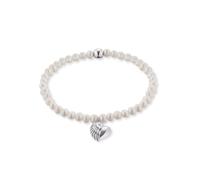 Perlenarmband ENGELSRUFER "HERZFLÜGEL CHARM", bunt (silberfarben, weiß), Armbänder, Damen, 17cm, Perlen Silber 925 (Sterlingsilber) TPU (Thermoplastisches Polyurethan), Perlen, Silber 925 (Sterlingsil
