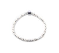 Perlenarmband FIRETTI "Armband 4mm" Gr. 19, beige (creme, silberfarben, 19 cm), Armbänder, Damen, 19, Glas Kunststoff, Glas, Kunststoff, Perlenarmband, mit Glasperle (50049247-19)