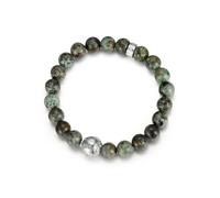 Perlenarmband FIRETTI "Schmuck Geschenk Armschmuck Armkette Perle", grün (edelstahlfarben, grün, grün), Armbänder, Damen, 16cm, Edelstahl Nylon, Edelstahl, Nylon, Perlenarmband, mit Türkis (44723820-0