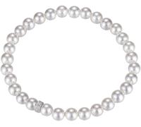 Perlenarmband FIRETTI "Schmuck Geschenk Silber 925 Armschmuck Armkette Rondell", weiß (silberfarben, kristallweiß, weiß, kristallweiß), Armbänder, Damen, 19cm, Nylon Perlen Silber 925 (Sterlingsilber)