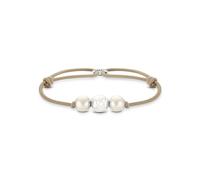 Perlenarmband THOMAS SABO "A2074-170-19-L22V" Gr. 22, bunt (silberfarben, weiß, weiß), Armbänder, Damen, 22, Nylon Perlen Silber 925 (recycelt), Nylon, Perlen, Silber 925 (recycelt), Perlenarmband, mi