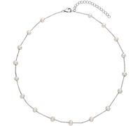 Perlenkette ADRIANA "Schmuck Geschenk Silber 925 Halskette La Maddalena", bunt (silberfarben, weiß), Halsketten, Damen, Perlen Silber 925 (Sterlingsilber), L: 41 B: 1mm, Perlen, Silber 925 (Sterlingsi