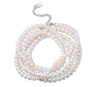 Perlenkette AILORIA "Armband-Halskette Silber/weiße Perle MOE", weiß, Armbänder, Damen, Perlenkette (89252814-0) weiß