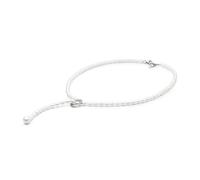 Perlenkette ANNIE aus weißen Naturperlen mit silbernem Verschluss und Zirkonia