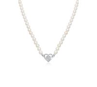 Elli Perlenkette »Choker Perle Herz Edelweiss 925 Silber«