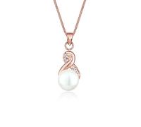 Perlenkette ELLI "Infinity Kristalle Süßwasserzuchtperle 925 Sterling Silber", rosa (rosegold), Halsketten, Damen, 45, ohne Stein, Silber 925 (Sterlingsilber), L: 45, Perlenkette (62806766-0) rosegold