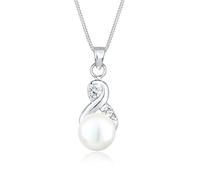 Elli Halskette Damen Infinity Perle mit Kristalle in 925 Sterling Silber