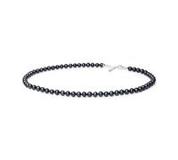 Perlenkette ELODIE aus schwarzen Naturperlen mit silbernem Verschluss
