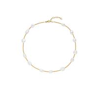 Perlenkette FIRETTI "Schmuck Geschenk Halsschmuck Halskette Perle", gold (gelbgoldfarben, weiß), Halsketten, Damen, Perlen Silber 925 (Sterlingsilber), L: 50, Perlen, Silber 925 (Sterlingsilber), Perl