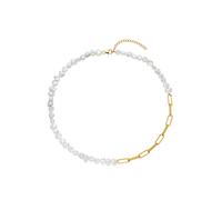 Perlenkette FIRETTI "Schmuck Geschenk Halsschmuck Halskette Perle", gold (gelbgoldfarben, weiß), Halsketten, Damen, Perlen Silber 925 (Sterlingsilber), L: 49, Perlen, Silber 925 (Sterlingsilber), Perl