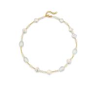 Perlenkette FIRETTI "Schmuck Geschenk Halsschmuck Halskette Silberkette Kugelkette Perle", gelb (gelbgoldfarben, kristallweiß, weiß), Halsketten, Damen, Perlen Silber 925 (Sterlingsilber), L: 50 B: 1,