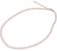 Perlenkette FIRETTI "Schmuck Geschenk Messing Halsschmuck Halskette" Gr. 45, gold (gelbgoldfarben, weiß), Halsketten, Damen, 45, Messing Perlen, B: 5mm, Messing, Perlen, Perlenkette, Made in Germany -