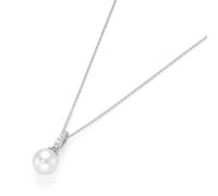 Perlenkette "Muschelkernperl Anhänger, Silber 925", weiß, GIORGIO MARTELLO MILANO, Halsketten, Damen, 45cm, Silber 925 (Sterlingsilber), Perlenkette (50773605-0) weiß