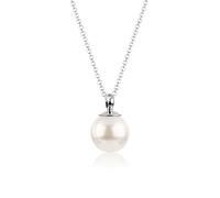 Perlenkette NENALINA "Muschelkernperle Perlen-Anhänger Rund 925 Silber" Gr. 60, silber, Halsketten, Damen, 60, ohne Stein, Silber 925 (Sterlingsilber), L: 60, Perlenkette (38680961-60)