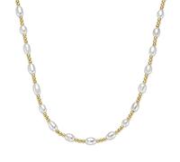 Perlenkette SMART JEWEL "mit Kugeln und Süßwasser-Perlen, Silber 925", weiß, Halsketten, Damen, 45cm, Silber 925 (Sterlingsilber), Perlenkette (35129164-0) weiß